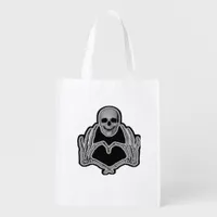 Skeleton Heart Hands  Classic Grocery Bag