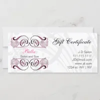 pink,black and white Chic Gift Certificates