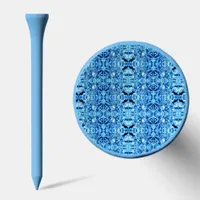 Blue Ice Rose Abstract Photo Edit tiled Golf Tees