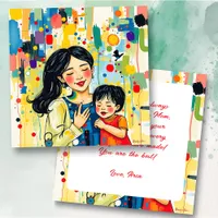 Colorful Abstract Thank You Mom | Mother's Day Card