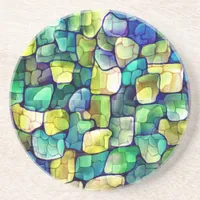 Contemporary Green Pattern Coaster