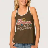 Women's Empowerment Brown Retro Hippie Floral Tank Top