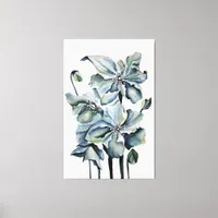 Himalayan Persian Blue Poppies Watercolor Canvas Print