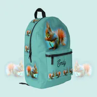 Squirrel in modern style, cute personalizable  printed backpack