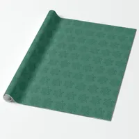 Rustic Monochromatic Dark & Pastel Green Snowflake Wrapping Paper