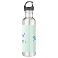 He him pronouns | your name | colorful  stainless steel water bottle