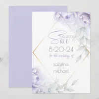 Save the Date | Pale Lilac Watercolor Peonies