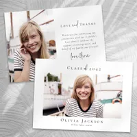 Modern Minimal Script Photo Graduation Thank You Card