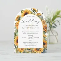 Elegant Sunflower Arch Wedding Invitation