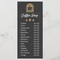 Coffee Shop customizable add photo menu template