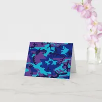 Camouflage Dark Blue & Purple Happy Birthday Card