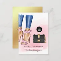 Pink and Gold Fashion Business Card