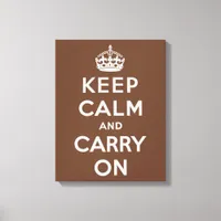 Keep Calm Chocolate and White Canvas Print