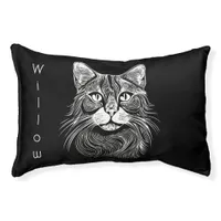 Chic personalized Hand drawn black&white cat bed