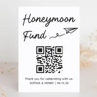 Minimalist Honeymoon Fund QR Code Wedding Sign