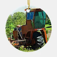 Tractor Farming Midwest Photo Christmas Ceramic Ornament