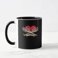 Cross My Heart Hope To Die Skeleton Hands Hearts Mug