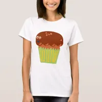 Giant Muffin Character Funny Cartoon T-Shirt