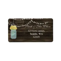 yellow flowers mason jar address label