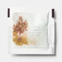 Watercolor Landscape Wedding Autumn Gold ID786 Hand Sanitizer Packet