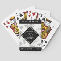 Elegant 75th Diamond Wedding Anniversary Poker Cards