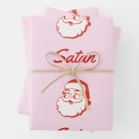 Funny Satan Santa Claus Spelling Mistake Typo Wrapping Paper Sheets