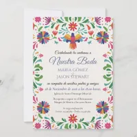 Folk Art Colorful Floral Fiesta Spanish Wedding Invitation