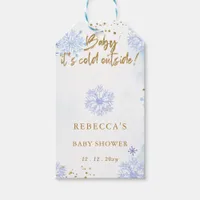 Blue Baby its Cold Outside Winter Baby Shower Gift Tags