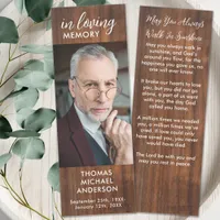 Rustic Country Memorial Custom Photo Poem Prayer Bookmarks