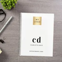 Brand color monogram initials business logo 2025 planner