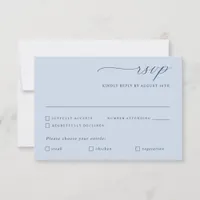 Delicate Navy Blue Gold Calligraphy Wedding Meal RSVP Card