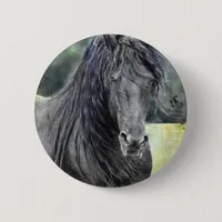 Friesian Stallion Pinback Button