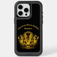 Gold Bison Stampede in a Wild Prairie Setting iPhone 15 Pro Max Case