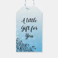 Personalized Blue Bokeh Thank you Gift Tags