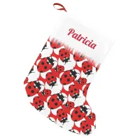 Cute Ladybird Patterned Small Christmas Stocking