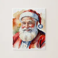 Father Christmas Santa Claus Face Portrait Custom Jigsaw Puzzle