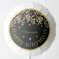Elegant Black And Gold Surprise Birthday Party Balloon
