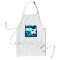 Crying over spilt milk funny cartoon slogan adult apron