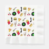 Fifties Diner Nostalgic Style Records, Food Napkins