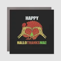 Happy Hallothanksmas Fun Holiday Season Mashup Car Magnet