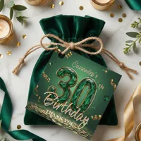 Emerald Green and Gold 30th Birthday Thank You Favor Tags