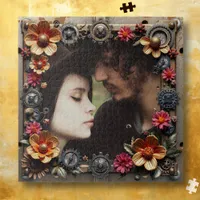 Steampunk Romantic Photo Personalized Jigsaw Puzzle