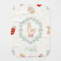 Silly Goose Theme Cute Geese Pink Custom  Baby Burp Cloth