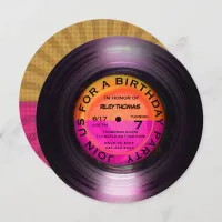 Retro Vinyl Album Disco Style Birthday Party Invitation