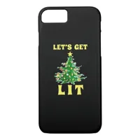 Let's Get Lit Funny Christmas Drinking Classic iPhone 8/7 Case