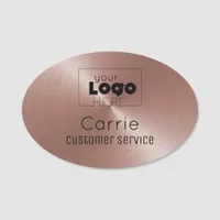 Custom Logo Brushed Rose Gold Employee Name Tag