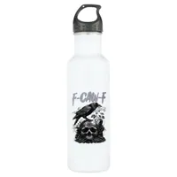 Funny F-Caw-F Crow Funny Halloween Retro Classic Stainless Steel Water Bottle