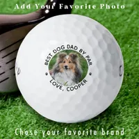 Custom Photo DOG DAD Personalized Modern Golfer  Golf Balls