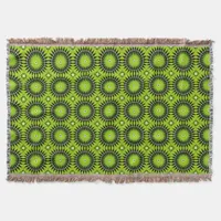 Stylish Boho Lime Green Geometric Pattern Throw Blanket