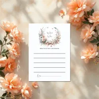 Elegant Bow Floral Baby Shower Mom-to-Be Advice Card